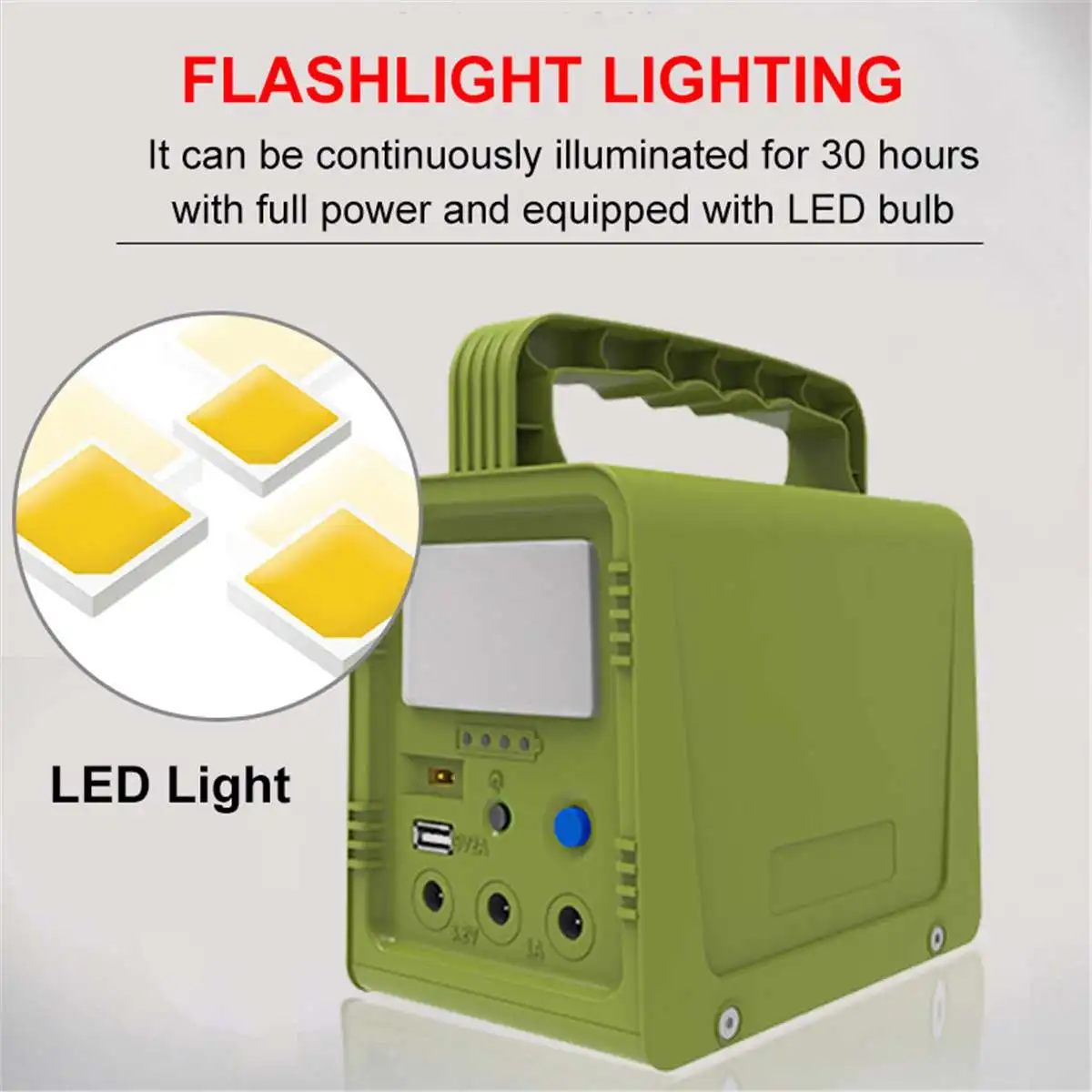 Portable Solar Generator with Rechargeable Lithium Battery and Built-in 2 Levels Brightness LED 4 Portable Solar Generator with Rechargeable Lithium Battery and Built-in 2 Levels Brightness LED 4