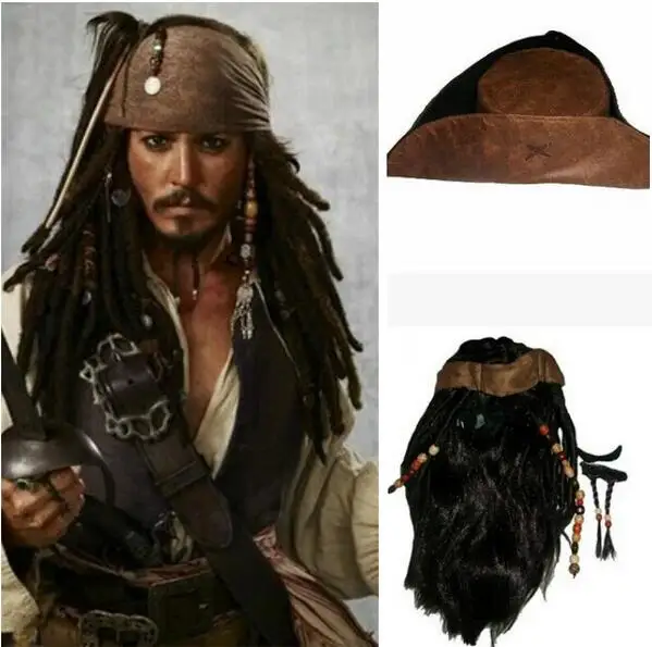 Cosplay&ware Halloween Costume For Men Adult Pirate Captain Jack Wigs Hat Pirates Of The Caribbean Cosplay Accessories 6 Cosplay&ware Halloween Costume For Men Adult Pirate Captain Jack Wigs Hat Pirates Of The Caribbean Cosplay Accessories -Zentai shop online Hf4bf4a4ad8114a279d97d78a6149893aC.jpg