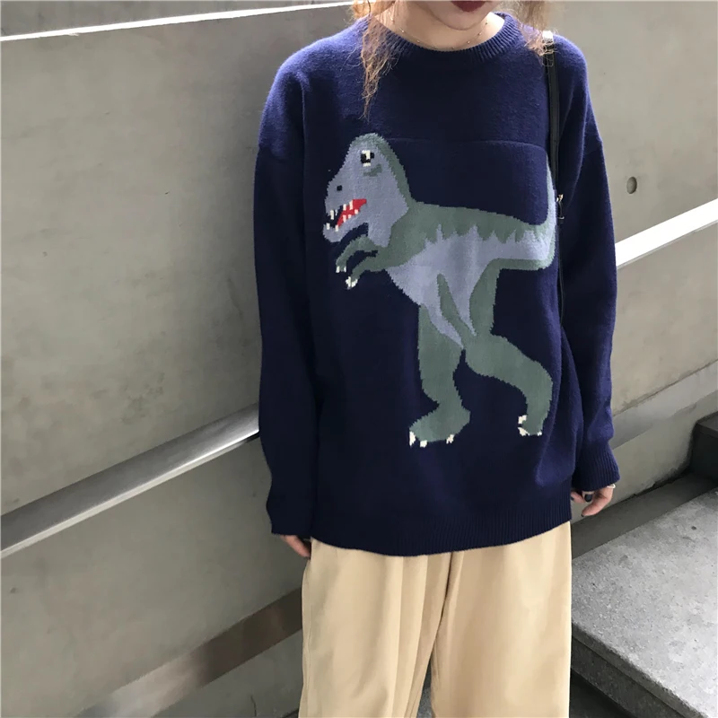 Cartoon Dinosaur Sweaters Harajuku Plus Size Casual Women Autumn Winter Sweaters Loose Pullover Thick Outwear Knitted Funny V879
Cartoon Dinosaur Sweaters Harajuku Plus Size Casual Women Autumn Winter Sweaters Loose Pullover Thick Outwear Knitted Funny V879