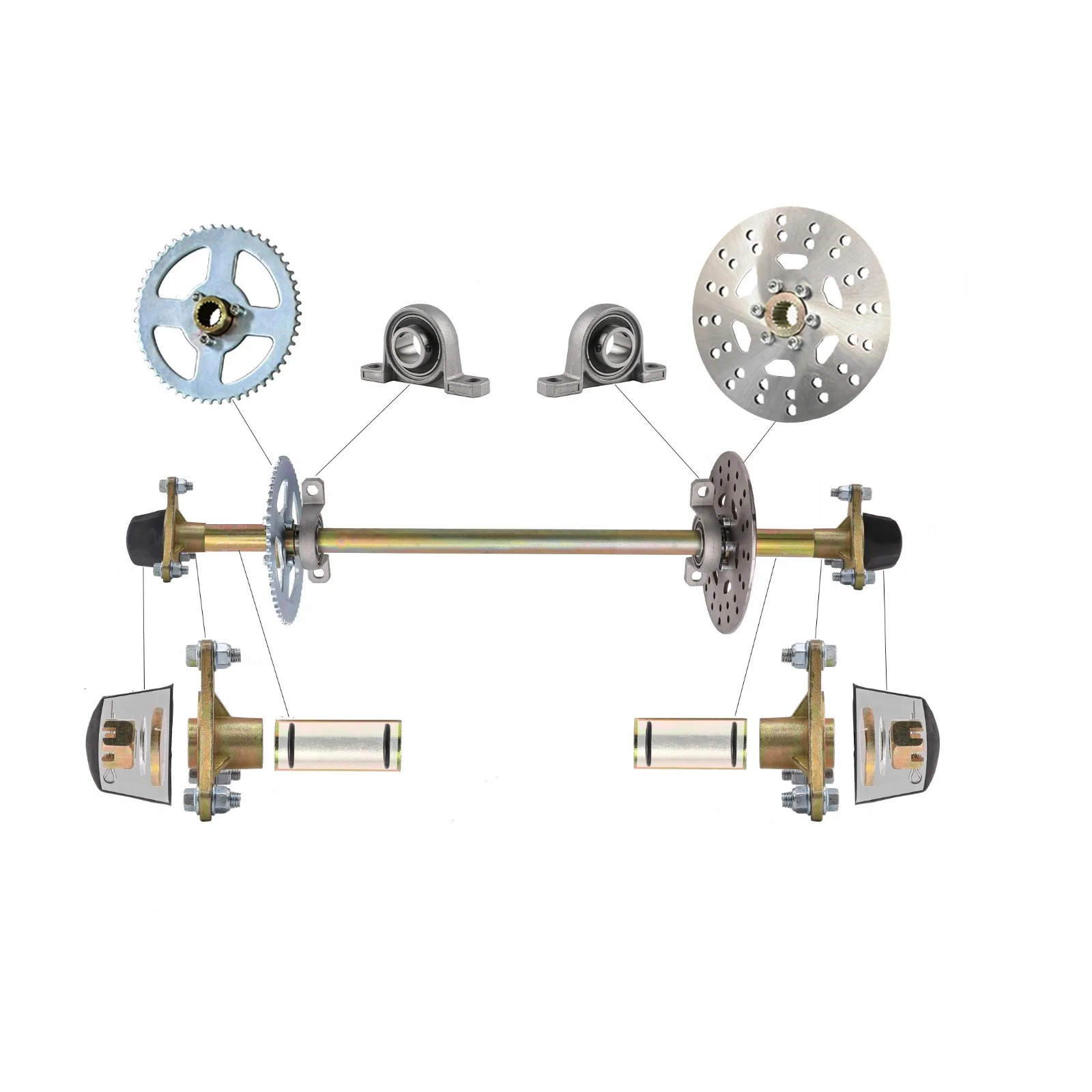 TDPRO 740mm 29" Go Kart Rear Axle Kit Brake Hub Disc Rotor T8F Chain Sproket Drift Trike Cart Kid Go Kart Wheel Hub Set Assembly
TDPRO 740mm 29" Go Kart Rear Axle Kit Brake Hub Disc Rotor T8F Chain Sproket Drift Trike Cart Kid Go Kart Wheel Hub Set Assembly