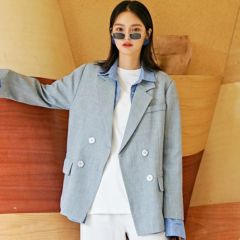 LANMREM Solid Color Long Sleeve Double-breasted Loose Blazer Femme Casual Versatile Simple Fashion 2019 Autumn Coat New TV386
LANMREM Solid Color Long Sleeve Double-breasted Loose Blazer Femme Casual Versatile Simple Fashion 2019 Autumn Coat New TV386