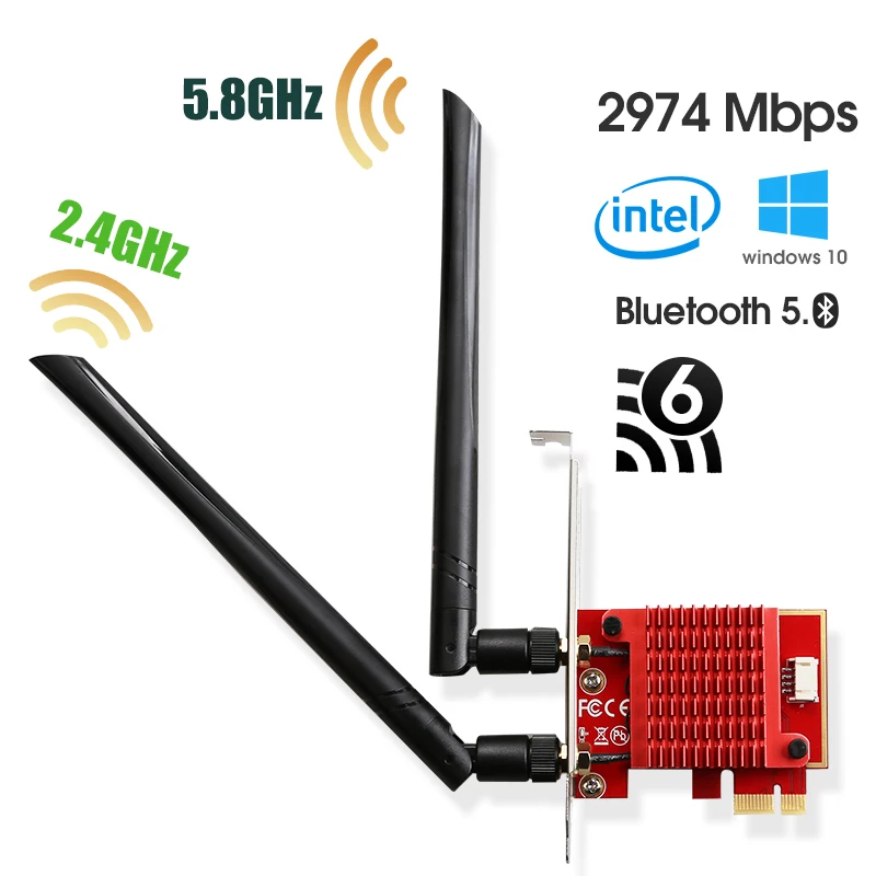 Intel Ax200 WiFi Adapter 5 ghz Wi-Fi Adapter ax200ngw Wi Fi Dongle 5ghz Bluetooth Network WiFi 6 card Pci Express Antenna For PC
Intel Ax200 WiFi Adapter 5 ghz Wi-Fi Adapter ax200ngw Wi Fi Dongle 5ghz Bluetooth Network WiFi 6 card Pci Express Antenna For PC