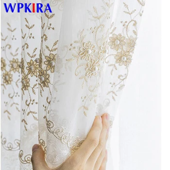 Korean Style Tulle Curtain With Pearl Embroidered Lace Tulle White Sheer Voile Curtain For Living room Bedroom Window Rideaux &3
Korean Style Tulle Curtain With Pearl Embroidered Lace Tulle White Sheer Voile Curtain For Living room Bedroom Window Rideaux &3
