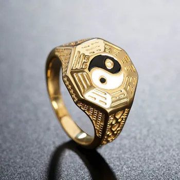 Personality Gossip Yin Yang Symbol Rings for Men Gold Silver Color Stainless Steel Amulet Ring Finger Male Bands Jewelry Gift
Personality Gossip Yin Yang Symbol Rings for Men Gold Silver Color Stainless Steel Amulet Ring Finger Male Bands Jewelry Gift