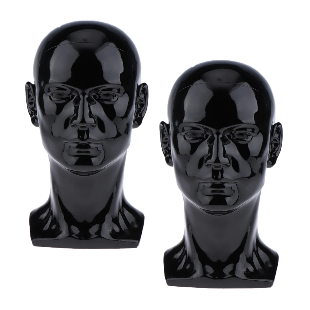 2x Male Mannequin Manikin Head Glasses Caps Wigs Jewelry Display Stand Model 2x Male Mannequin Manikin Head Glasses Caps Wigs Jewelry Display Stand Model