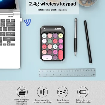 Mini Colorful Smart 18 Key 2.4G Wireless Mechanical Numeric Keypad For Notebook Desktop Financial Accounting Wireless Keypad
Mini Colorful Smart 18 Key 2.4G Wireless Mechanical Numeric Keypad For Notebook Desktop Financial Accounting Wireless Keypad