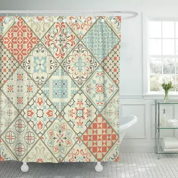 Ceramic Colorful Patchwork Vintage Multicolor Pattern in Spanish Endless Shower Curtain Waterproof Fabric 72 x 72 Inches Set
Ceramic Colorful Patchwork Vintage Multicolor Pattern in Spanish Endless Shower Curtain Waterproof Fabric 72 x 72 Inches Set