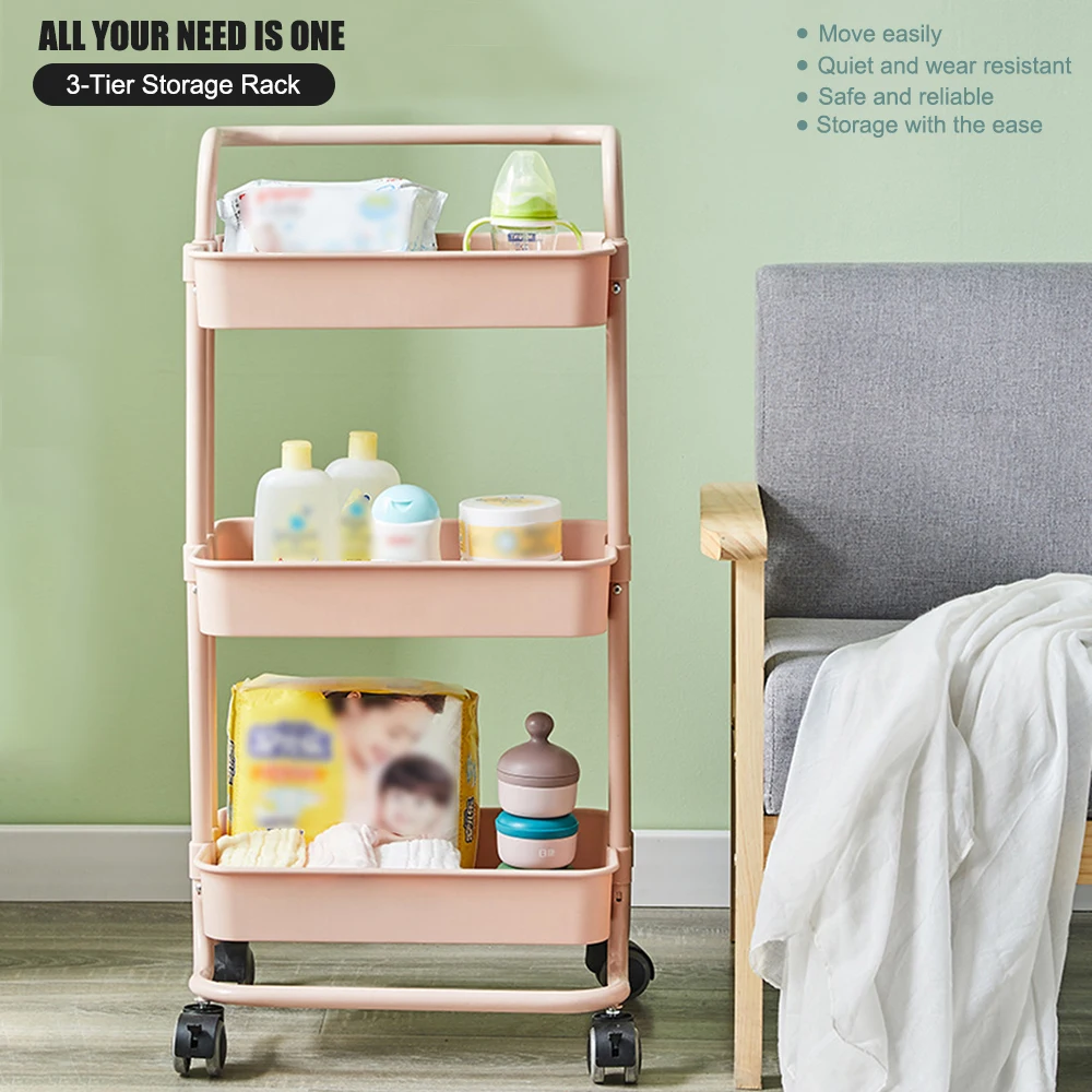 3-Tier Kitchen Storage Cart Rolling Utility Cart Trolley Rolling Rack with Lockable Wheel Handle Multifunction Mobile Shelving
3-Tier Kitchen Storage Cart Rolling Utility Cart Trolley Rolling Rack with Lockable Wheel Handle Multifunction Mobile Shelving