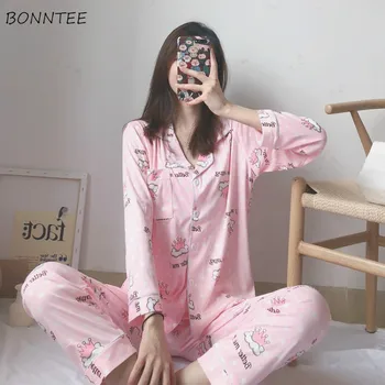 Pajama Sets Women Spring Turn Down Collar Print Daily Loose Elegant Students Korean Style Leisure Pyjamas 2pcs Set Casual Chic
Pajama Sets Women Spring Turn Down Collar Print Daily Loose Elegant Students Korean Style Leisure Pyjamas 2pcs Set Casual Chic