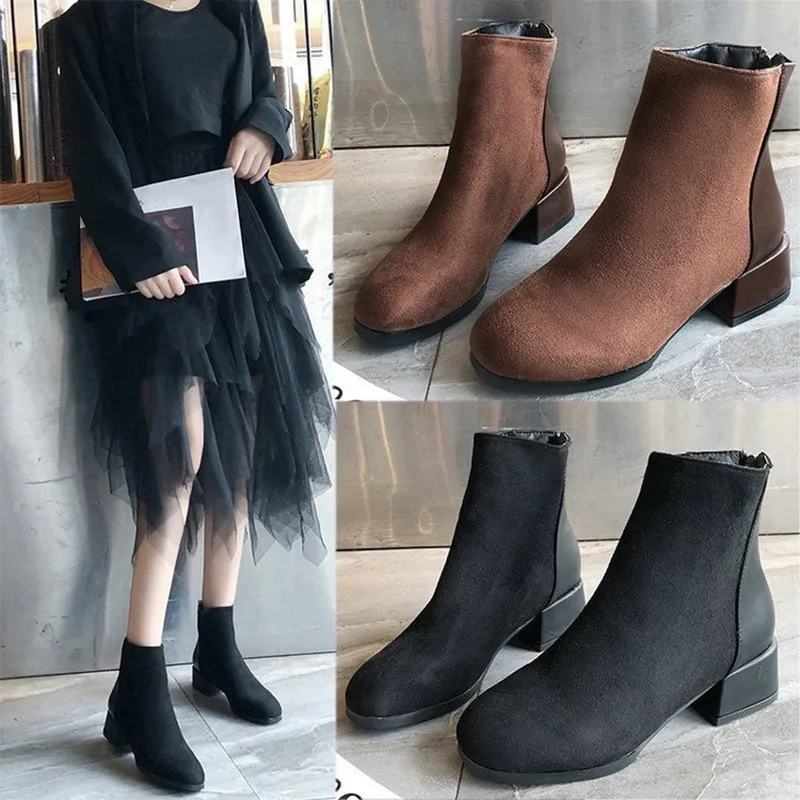 Women Pu Leather Ankle Boots Ladies Pointed Toe Solid Square Mid Heels Commute Comfortable Soft Fashion Style New Zipper Shoes
Women Pu Leather Ankle Boots Ladies Pointed Toe Solid Square Mid Heels Commute Comfortable Soft Fashion Style New Zipper Shoes