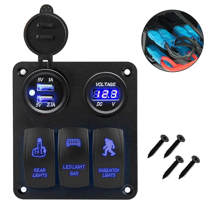 Durable LED Switch Panel 3 Gang Rocker Switch Dual USB Toggle Switch Panel Kit Universal For Car Truck Boat
Durable LED Switch Panel 3 Gang Rocker Switch Dual USB Toggle Switch Panel Kit Universal For Car Truck Boat