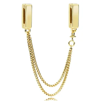 New 925 Sterling Silver Bead Charm Gold Color Shine Reflexions Safety Chain Clip Beads Fit Bracelet Bangle Diy Jewelry
New 925 Sterling Silver Bead Charm Gold Color Shine Reflexions Safety Chain Clip Beads Fit Bracelet Bangle Diy Jewelry