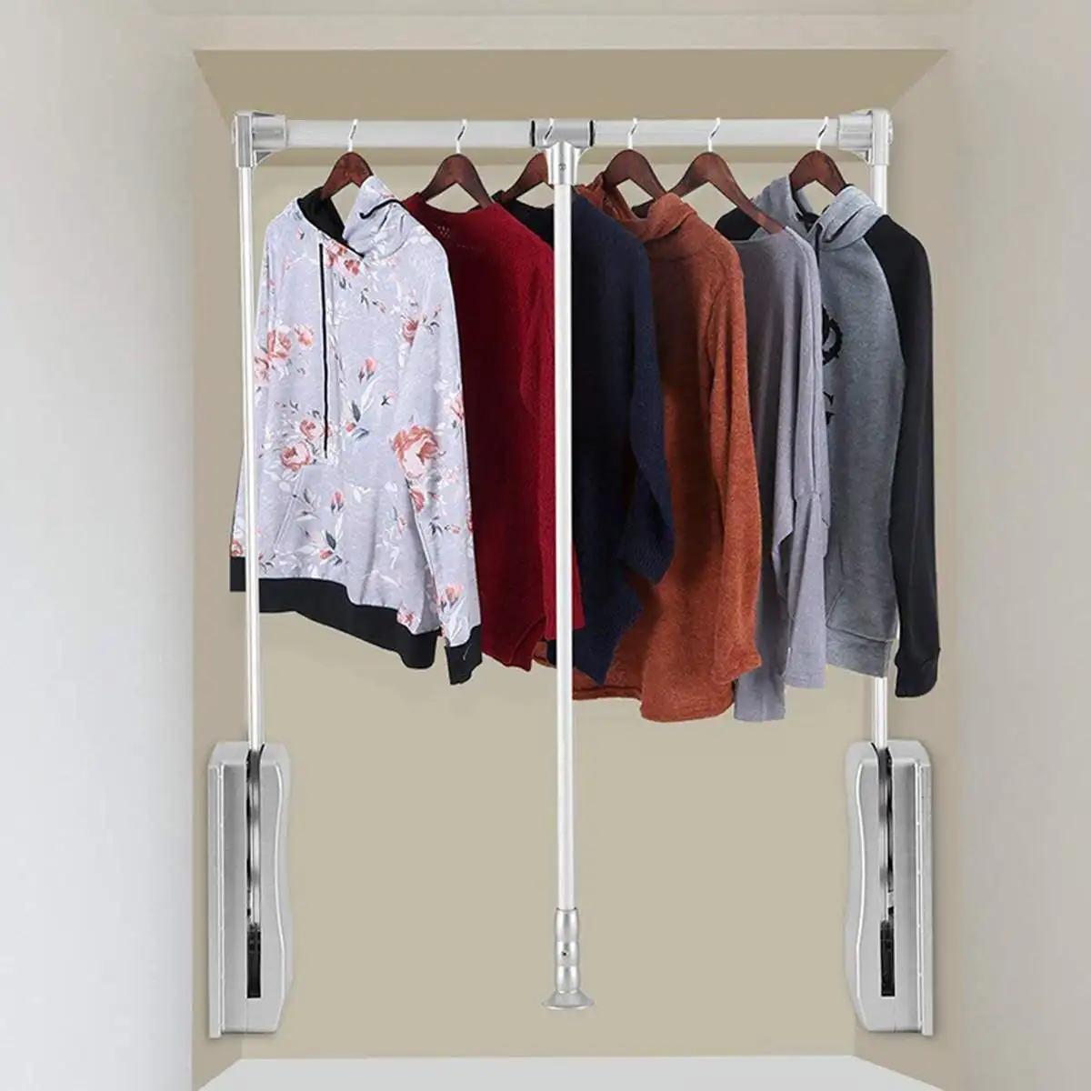 Heavy Duty Adjustable Pull-Down Wardrobe Closet Rod Hanging Expanding Wardrobe Lift Space Saving 30Kg Loading 3 sizes 
Heavy Duty Adjustable Pull-Down Wardrobe Closet Rod Hanging Expanding Wardrobe Lift Space Saving 30Kg Loading 3 sizes
