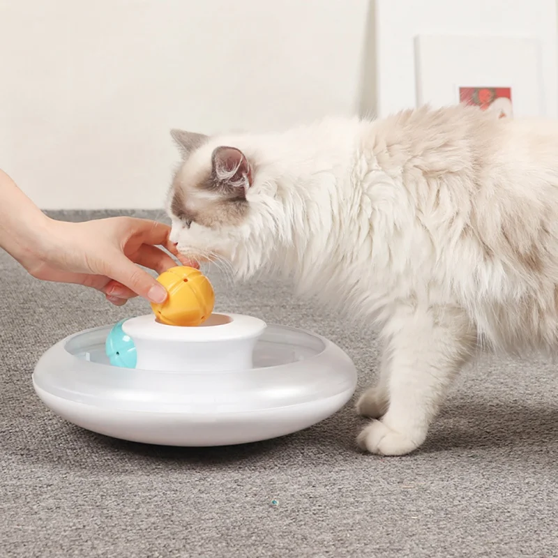 Cat Tease Ball Toy UFO Style Cat Turntable Toy Amusement Park Disk Tumbler Base Intractive Feeding Toy
Cat Tease Ball Toy UFO Style Cat Turntable Toy Amusement Park Disk Tumbler Base Intractive Feeding Toy