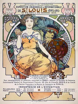 1903 St. Louis Exposition Alphonse Mucha Vintage Style Travel Print SILK POSTER Decorative Wall painting 24x36inch 01
1903 St. Louis Exposition Alphonse Mucha Vintage Style Travel Print SILK POSTER Decorative Wall painting 24x36inch 01