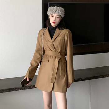 Korea 2020 New Turn-down Collar Full Sleeve Women's Jacket Casual Sashes Trendy Tide England Party Clothes Coat R054 
Korea 2020 New Turn-down Collar Full Sleeve Women's Jacket Casual Sashes Trendy Tide England Party Clothes Coat R054