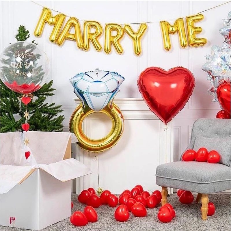 MARRY ME letter red heart balloons rose gold ring wedding happy birthday party decorations kids and adult globos Shower Favors
MARRY ME letter red heart balloons rose gold ring wedding happy birthday party decorations kids and adult globos Shower Favors