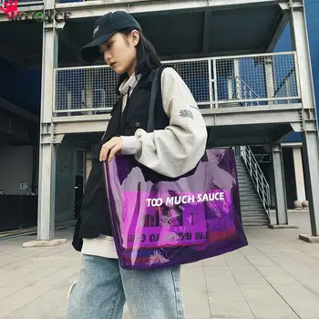 Women PVC Transparent Handbag Fashion Ladies Large Capacity Travel Shopping Bags beach Shoulder Purse Female Jelly Tote
Women PVC Transparent Handbag Fashion Ladies Large Capacity Travel Shopping Bags beach Shoulder Purse Female Jelly Tote