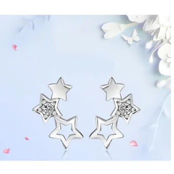 925 Sterling Silver Hollow Star Zircon Stud Earrings Simple Fashion Jewelry for Women boucle d'oreille S-E151 
925 Sterling Silver Hollow Star Zircon Stud Earrings Simple Fashion Jewelry for Women boucle d'oreille S-E151