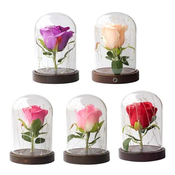 1pc Simulated Rose Flower in Glass Shade LED Light in Glass Dome Table Adornment for Office Home Valentine's Day Birthday Gifts
1pc Simulated Rose Flower in Glass Shade LED Light in Glass Dome Table Adornment for Office Home Valentine's Day Birthday Gifts
