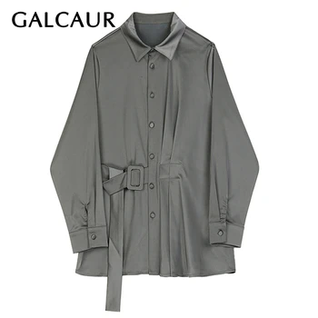 GALCAUR Korean Lace Up Ruched Womens Tops And Blouse Lapel Collar Long Sleeve High Waist Tunic Shirt Female 2020 Autumn Clothes
GALCAUR Korean Lace Up Ruched Womens Tops And Blouse Lapel Collar Long Sleeve High Waist Tunic Shirt Female 2020 Autumn Clothes