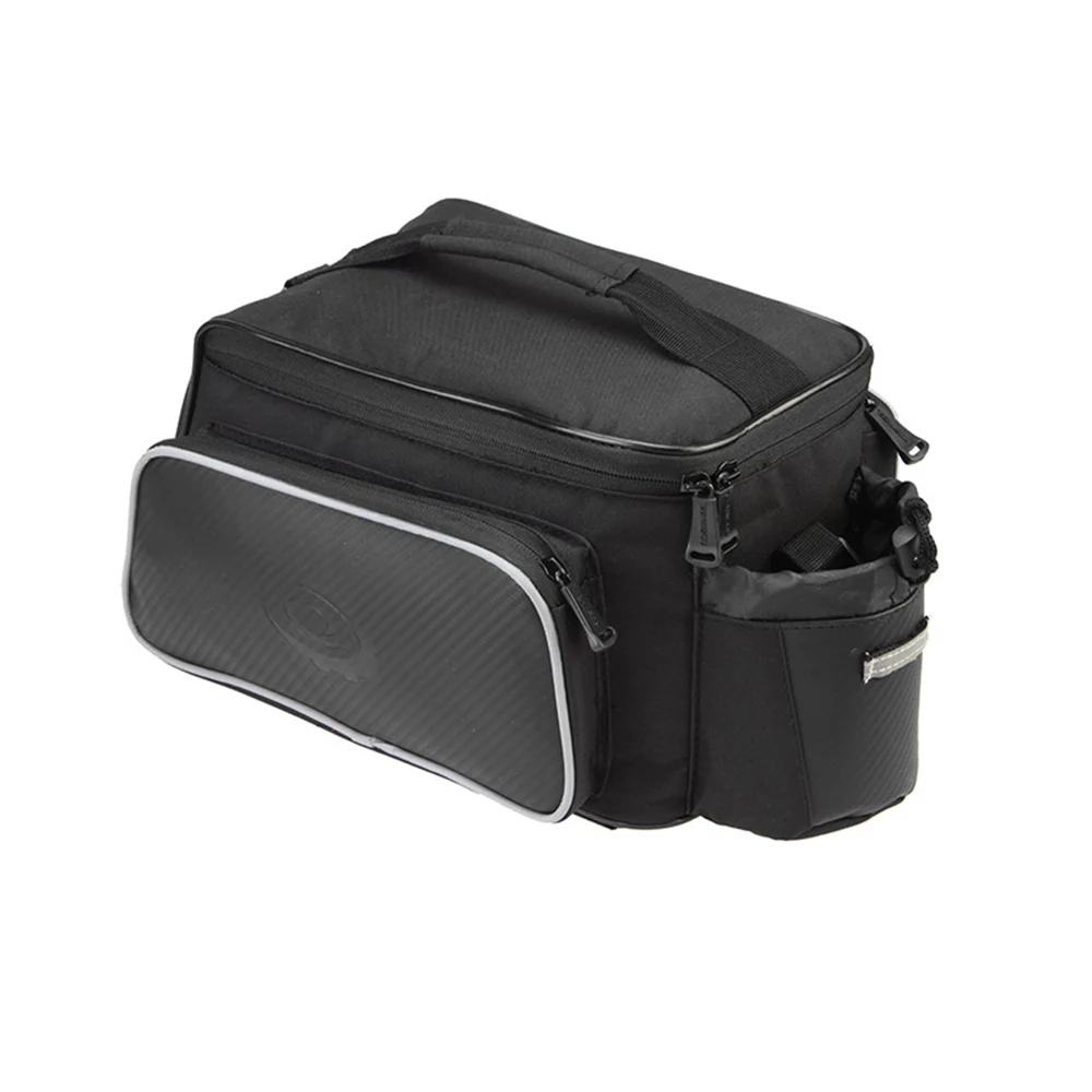 10L Bicycle Rear Rack Bag Carbon Fiber Leather Bike Rear Seat Pannier Large Capacity Cycling Rack Cargo Bags Pouch BC0142 (8)