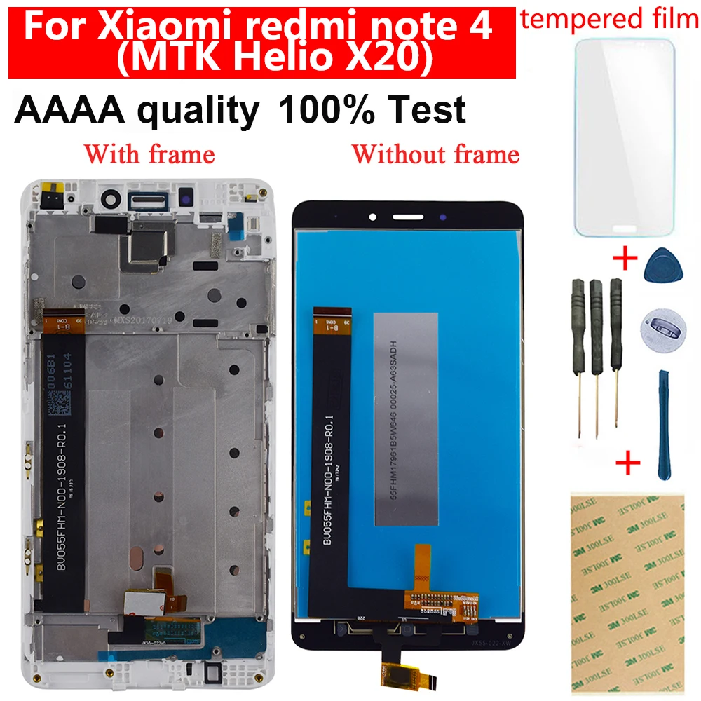 Для Xiaomi Redmi Note 4 ЖК дисплей (Процессор: MTK Helio X20) сенсорный экран дигитайзер в сборе