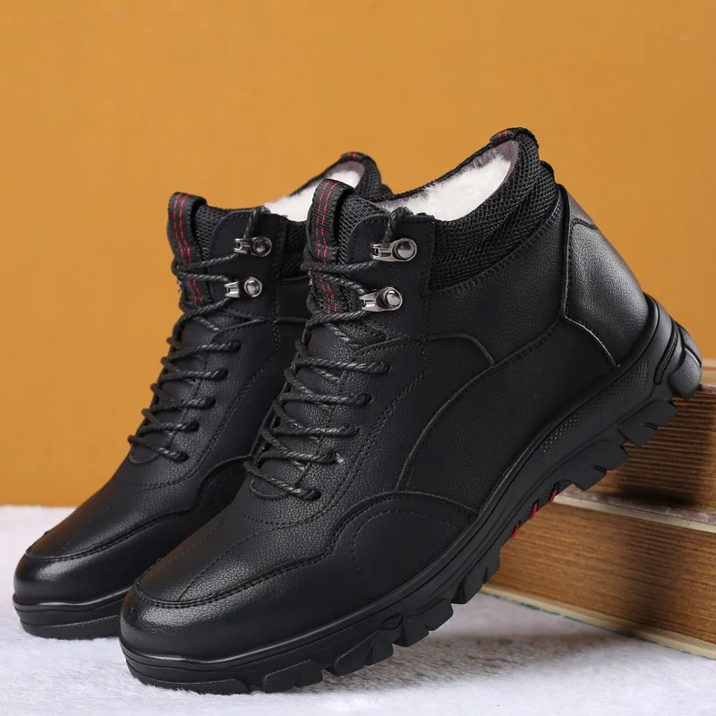 Wool Inside Mens Shoes Genuine Leather Black Winter Boots Men Casual Shoes Warm Waterproof Snow Boots Lace Up Boot Shoe for Man
Wool Inside Mens Shoes Genuine Leather Black Winter Boots Men Casual Shoes Warm Waterproof Snow Boots Lace Up Boot Shoe for Man