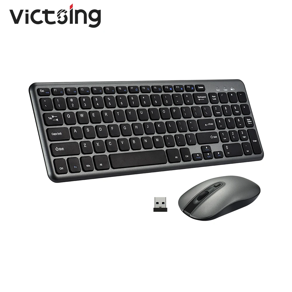 VicTsing PC209 2.4G Wireless Keyboard And Mouse Combo Silent Click Mouse Ultra Slim Keyboard Set With USB Receiver For Computer
VicTsing PC209 2.4G Wireless Keyboard And Mouse Combo Silent Click Mouse Ultra Slim Keyboard Set With USB Receiver For Computer