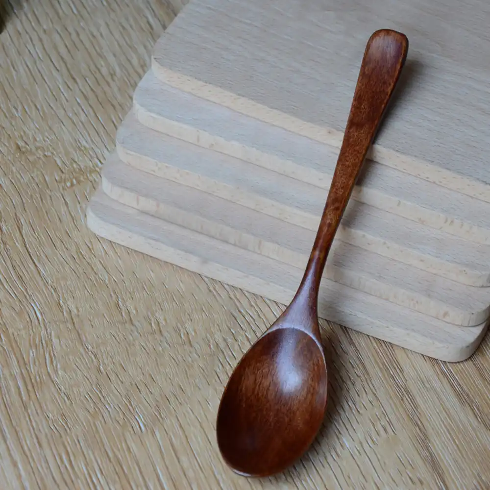 Bambú de Madera de 3 piezas conjunto de utensilios de cocina comedor cuchillo tenedor cuchara de sopa de mezcla