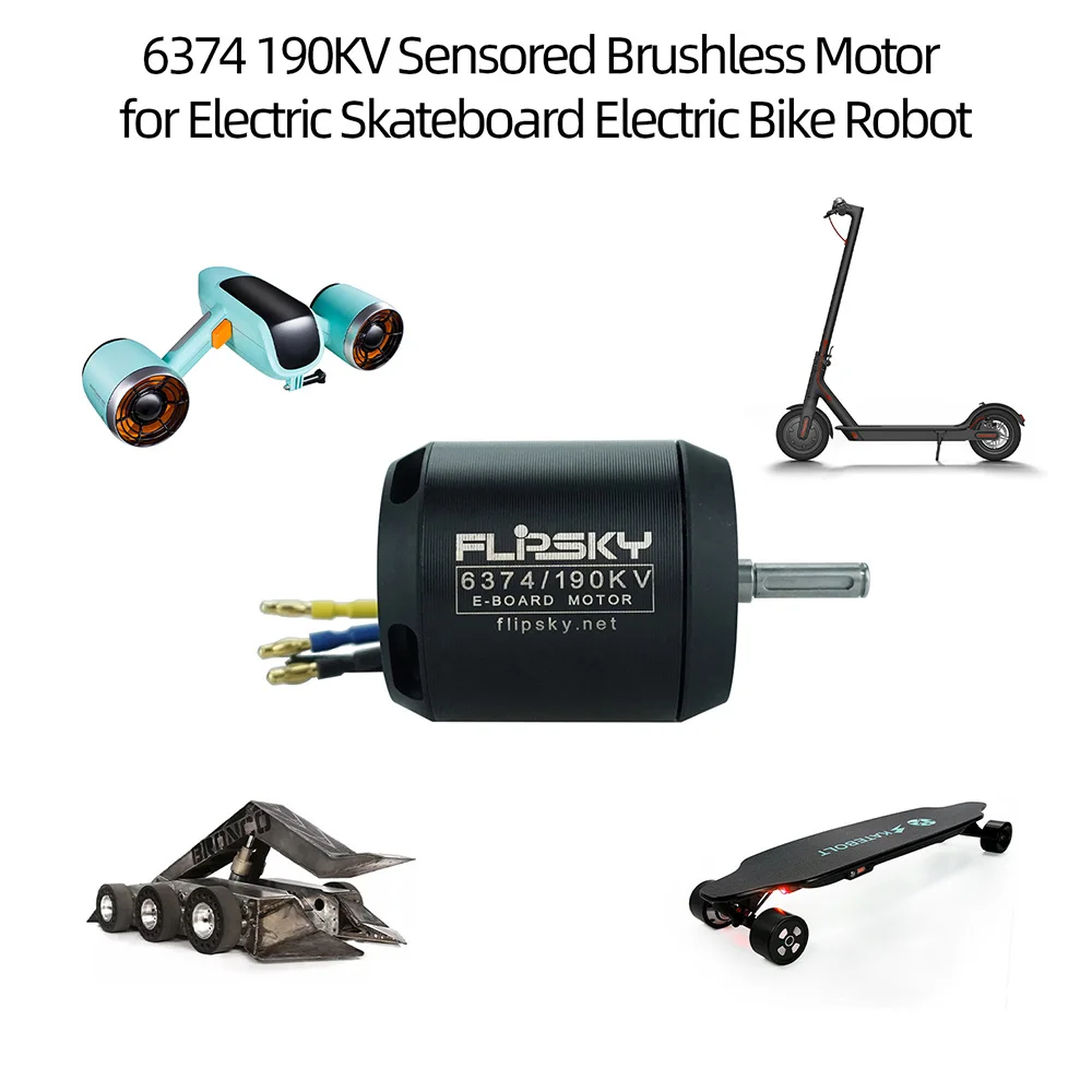 FLIPSKY 6374 190KV Universal Motor Sensored Brushless Motor for DIY Electric Skateboard Electric Bike RC Robot Parts
FLIPSKY 6374 190KV Universal Motor Sensored Brushless Motor for DIY Electric Skateboard Electric Bike RC Robot Parts