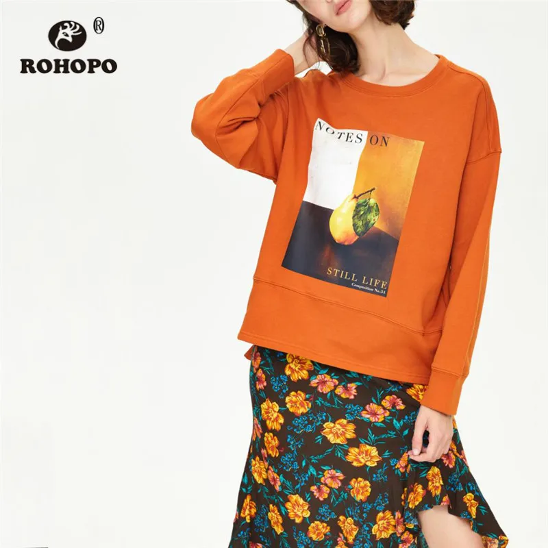 ROHOPO Round Collar Long Sleeve High Low Length Cotton Sweatshirt Autumn Female Printed Jersey Yellow Orange Chic Hoodies #1116
ROHOPO Round Collar Long Sleeve High Low Length Cotton Sweatshirt Autumn Female Printed Jersey Yellow Orange Chic Hoodies #1116