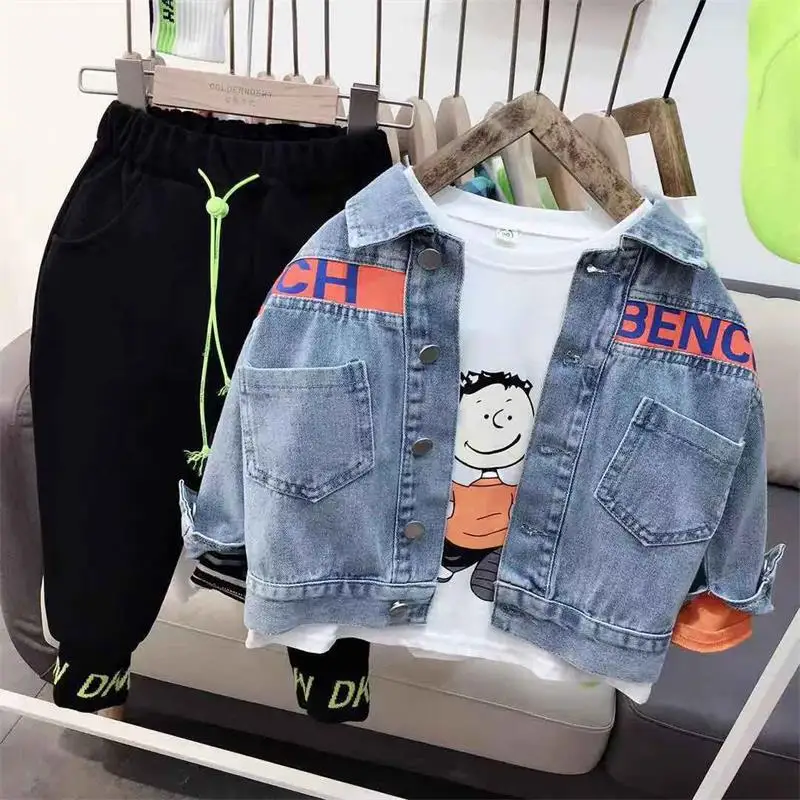 Spring Autumn Boys Clothes Set Kids Clothes Boy and Girl Clothes Children Denim Coat + T-Shirts + Pants 3pcs Suits 2-6 Year
Spring Autumn Boys Clothes Set Kids Clothes Boy and Girl Clothes Children Denim Coat + T-Shirts + Pants 3pcs Suits 2-6 Year