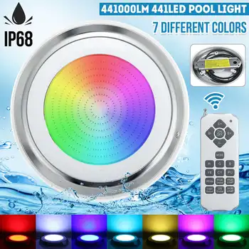 Underwater Lights LED Swimming Pool Light 7 Colors RGB 12V 45W Wall Mounted Lamp IP68 Multi-Color 441LED Embedded Fountain Light
Underwater Lights LED Swimming Pool Light 7 Colors RGB 12V 45W Wall Mounted Lamp IP68 Multi-Color 441LED Embedded Fountain Light