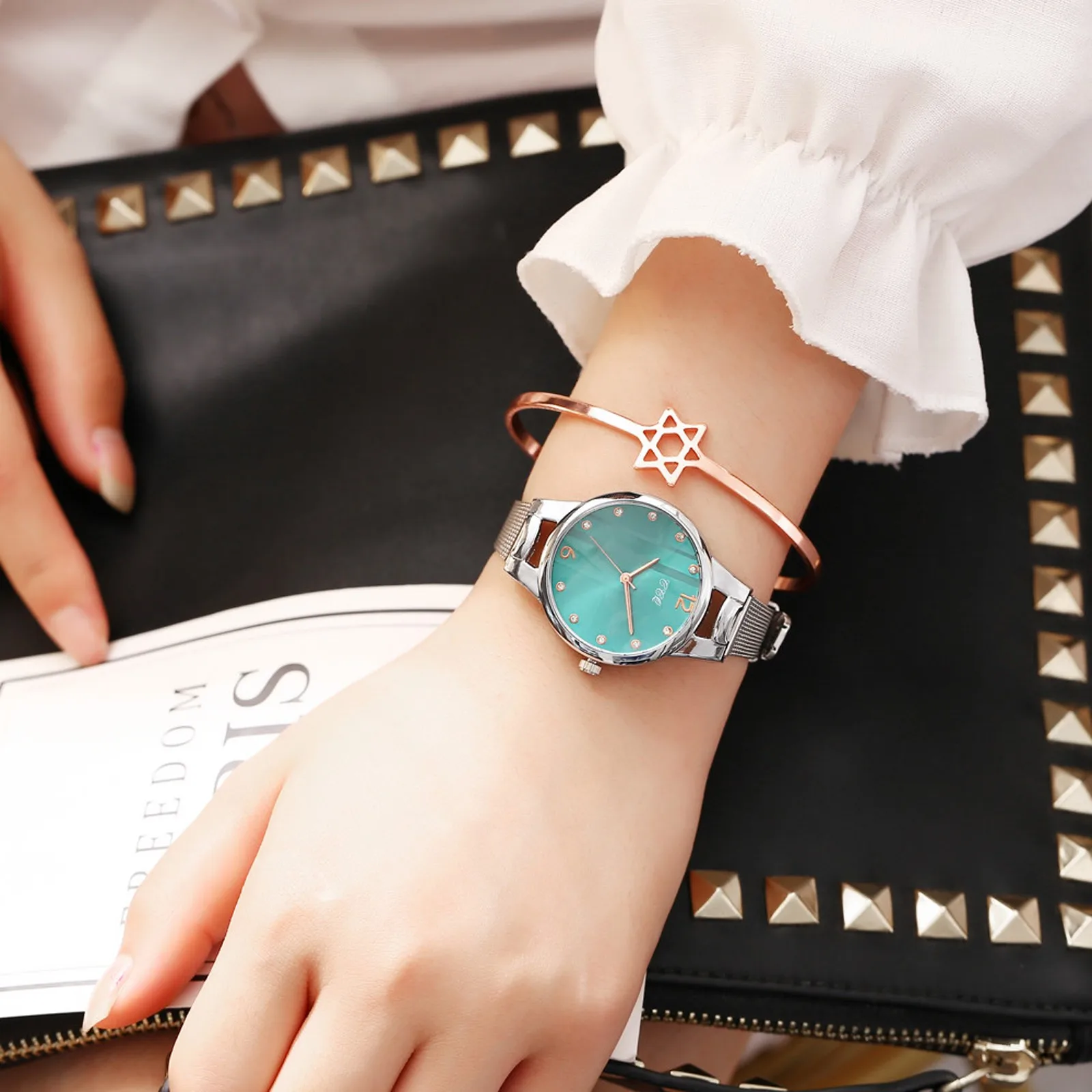 Casual Quartz Stainless Steel Band Strap Watch Analog Wrist Fashion Rose Gold Romantic Couple Luxury Bracelet |