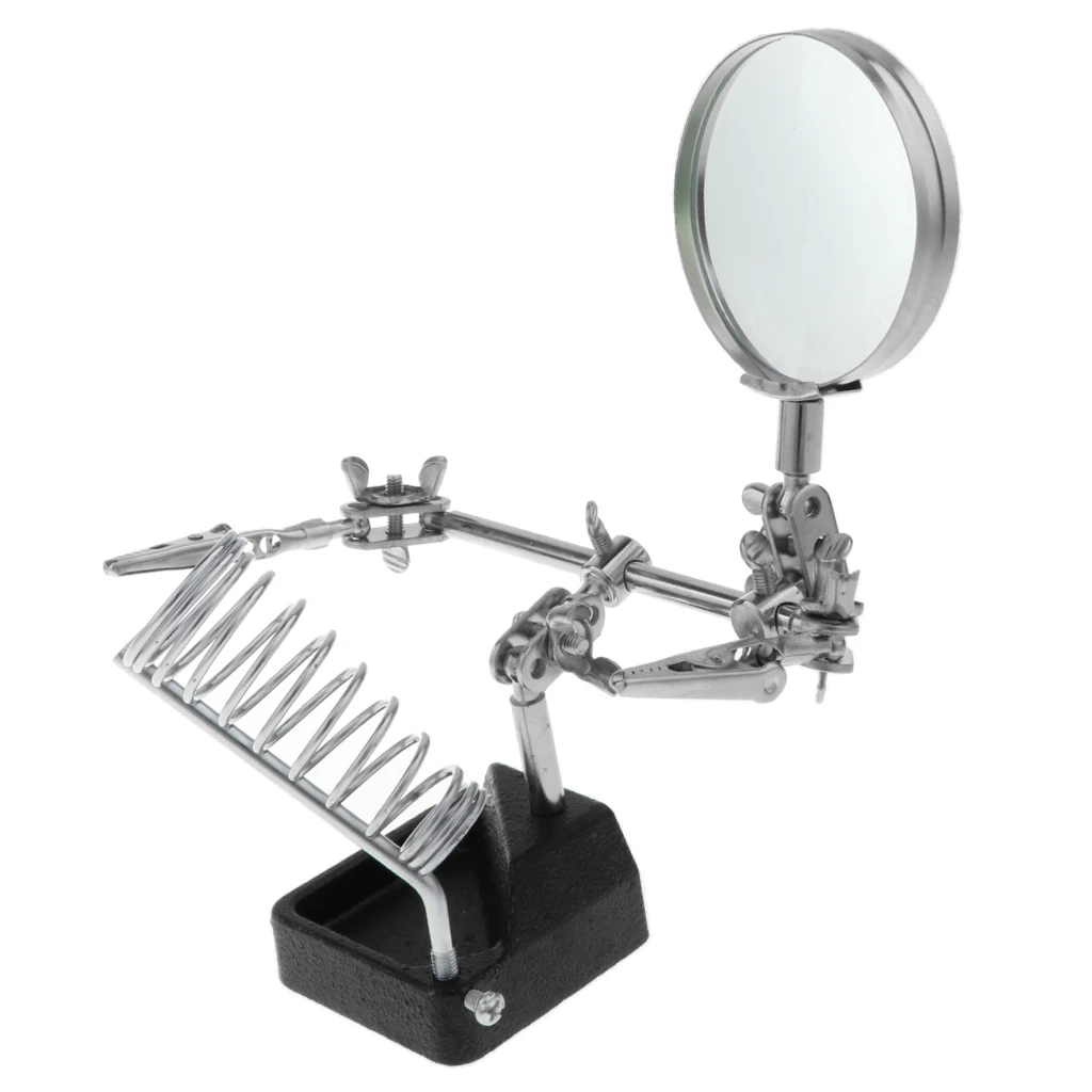 Helping Hand Repair Clamp Alligator Auxiliary Clip Magnifier W/ Spring Stand Helping Hand Repair Clamp Alligator Auxiliary Clip Magnifier W/ Spring Stand