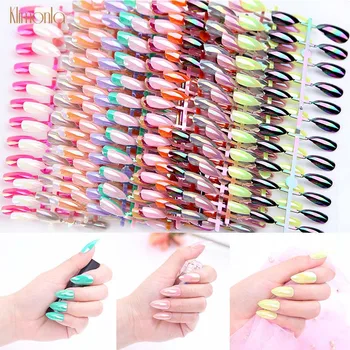24Pcs Shiny Metallic False Nails Forms Extension Manicure Art Without Nail Glue ABS Artificial Tips Nail Art Decorations Women
24Pcs Shiny Metallic False Nails Forms Extension Manicure Art Without Nail Glue ABS Artificial Tips Nail Art Decorations Women
