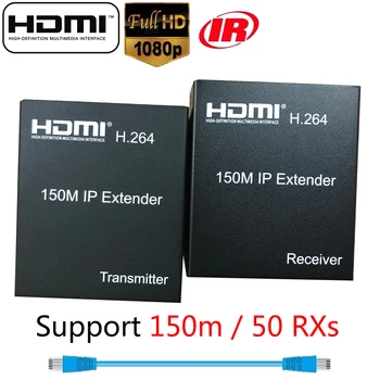 One To One / Many RX 150M IP Hdmi Extender IR Over Cat5e Cat6 Cat7 Rj45 Ethernet Cable 1080p HDMI Splitter Transmitter Receiver
One To One / Many RX 150M IP Hdmi Extender IR Over Cat5e Cat6 Cat7 Rj45 Ethernet Cable 1080p HDMI Splitter Transmitter Receiver