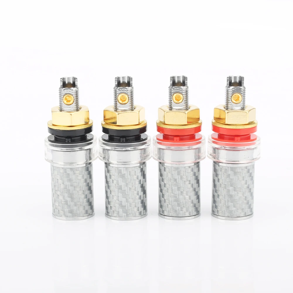 Factory Directly Offer 4pcs Rhodium Plated Carbon fiber Amp Speaker Terminal Binding Post
Factory Directly Offer 4pcs Rhodium Plated Carbon fiber Amp Speaker Terminal Binding Post