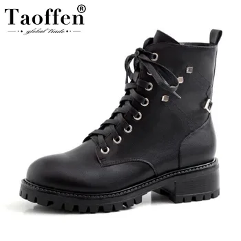 Taoffen Women Genuine Leather Riding Boots Platform Flats Winter Boots Zipper Casual Sexy Shoes Woman Footwear Size 34-40
Taoffen Women Genuine Leather Riding Boots Platform Flats Winter Boots Zipper Casual Sexy Shoes Woman Footwear Size 34-40