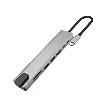 8 in 1 Multiport Type C To USB-C 4K HDMI Adapter USB For Computer Tablet Laptop PC Hub 3.0 Macbook Cable B3X0
8 in 1 Multiport Type C To USB-C 4K HDMI Adapter USB For Computer Tablet Laptop PC Hub 3.0 Macbook Cable B3X0