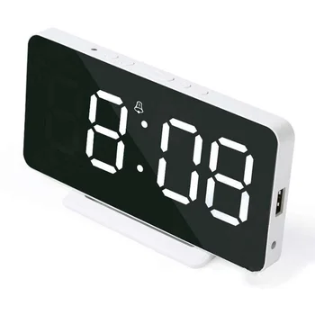 Digital Mirror Surface USB Electric LED Alarm Clock With Snooze Table Desktop 15.1*1.2*7.5cm Digital Alarm Clock
Digital Mirror Surface USB Electric LED Alarm Clock With Snooze Table Desktop 15.1*1.2*7.5cm Digital Alarm Clock