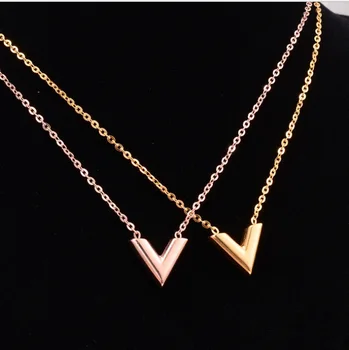 GU-18 New Europe and America V-shaped pendant clavicle chain titanium steel letter necklace for women
GU-18 New Europe and America V-shaped pendant clavicle chain titanium steel letter necklace for women