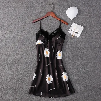 New Style Women's Pajamas Summer Ice Silk Daisy With Chest Pad Home Wear Thin Sling Nightdress Private Room Pajamas
New Style Women's Pajamas Summer Ice Silk Daisy With Chest Pad Home Wear Thin Sling Nightdress Private Room Pajamas