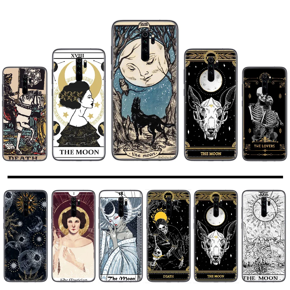 Черный ТПУ мягкий резиновый чехол для телефона moon Tarot загадочный Тотем Xiaomi Redmi Note 4