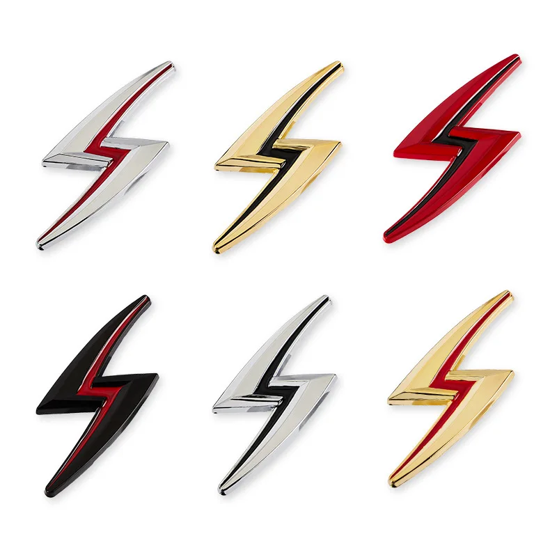 

2 PCS 3D Metal S Lightning Logo Body Emblem Badge fender Rear Trunk Decal Car Stickers for Nissan VW Toyota Car Styling