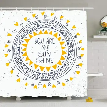 Shower Curtain Set with Hooks 72x72 Stylish Invitation Beautiful Shape Sample Text You Phrase Line Abstract Textures Sun are
Shower Curtain Set with Hooks 72x72 Stylish Invitation Beautiful Shape Sample Text You Phrase Line Abstract Textures Sun are