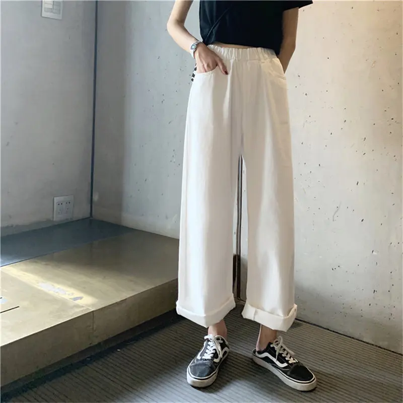 HziriP Autumn New Style Loose Slim Solid Elastic Waist High Waist High Street Casual Full-Length Straight Denim Wide Leg Trouser
HziriP Autumn New Style Loose Slim Solid Elastic Waist High Waist High Street Casual Full-Length Straight Denim Wide Leg Trouser