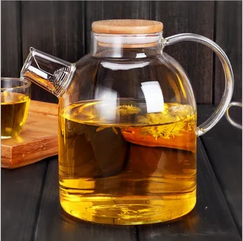 1PC High Resistant Borosilicate Glass Water Bottle Large Capacity Filtration Teapot Flower Pot With Bamboo Lid Can Be On The Gas
1PC High Resistant Borosilicate Glass Water Bottle Large Capacity Filtration Teapot Flower Pot With Bamboo Lid Can Be On The Gas