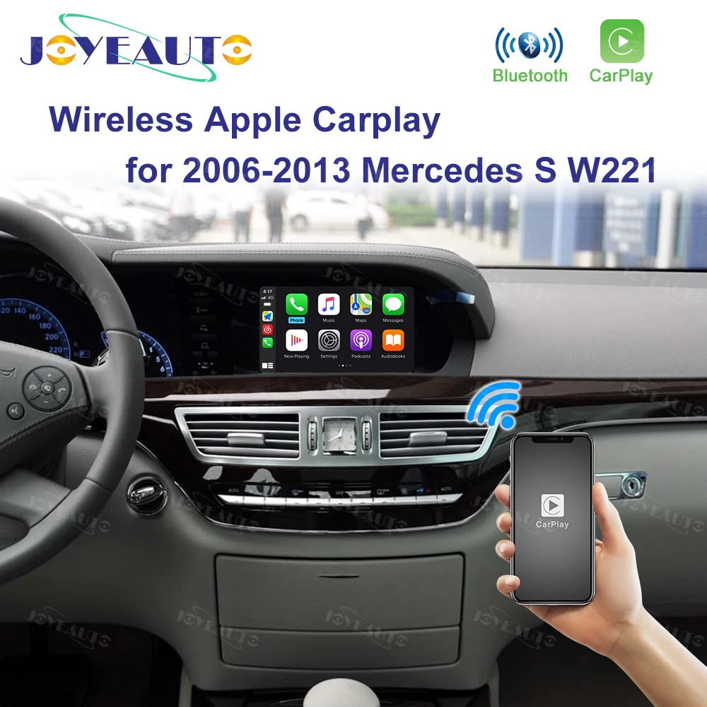 Joyeauto беспроводной Apple Carplay для Mercedes S Class W221 2006-2013 Android зеркальный автомобильный